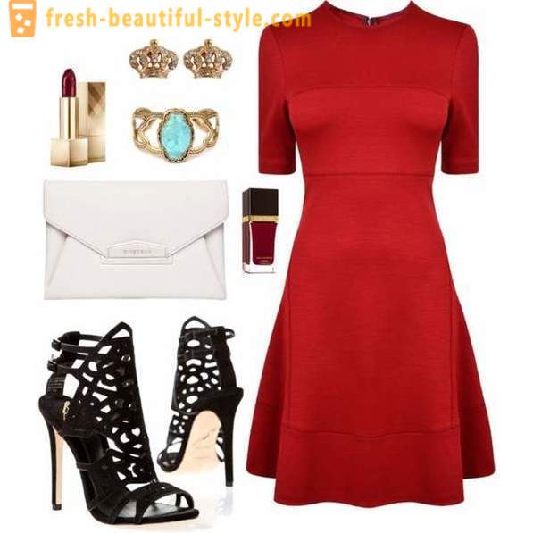 Geriausi priedai raudona suknelė: nuotraukų ir patarimai