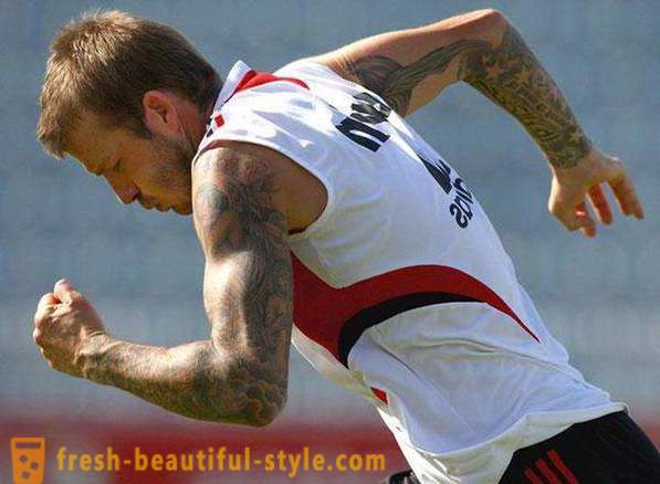 40 tatuiruotės Beckhamas: jų aiškinimas ir vieta ant kūno