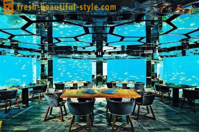 Prabangūs povandeninis restoranas Maldyvai
