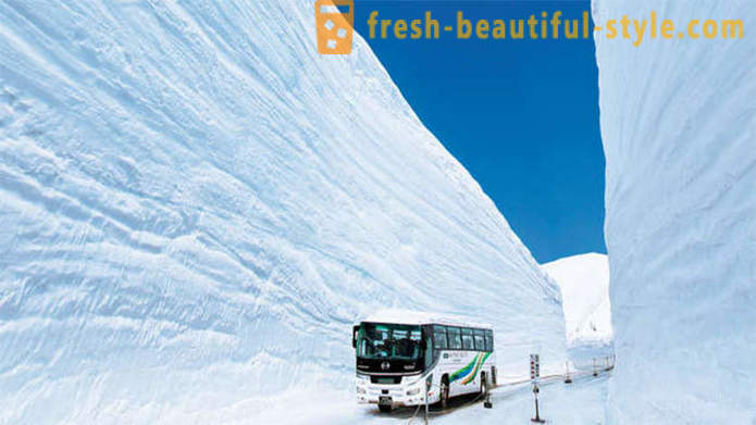Nuostabi sniego koridorius Japonijoje