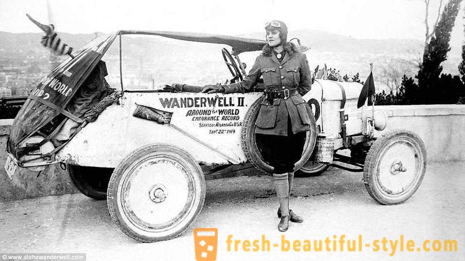 Indiana Džounsas sijonas: pirmoji moteris vairuoti aplink 80 šalių 1920