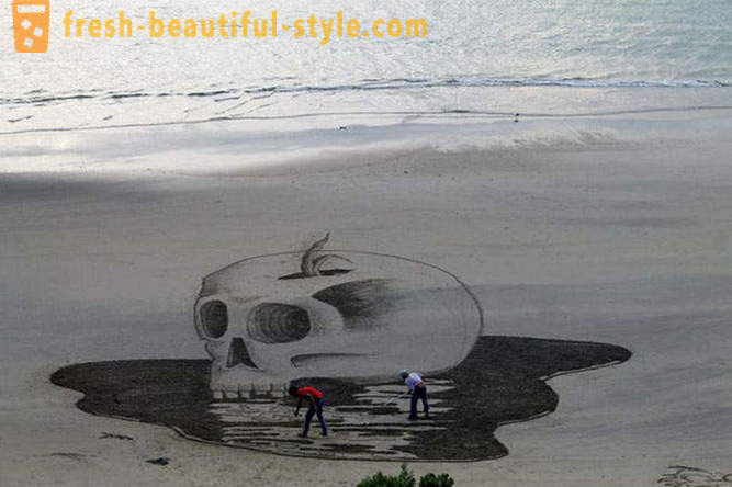 3D-brėžiniai ant smėlio
