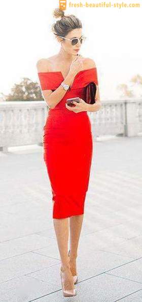 Raudona suknelė atvejis: geriausias derinys, ypač atranka ir rekomendacijos