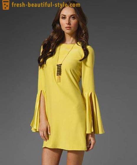 Geltona suknelė: galimybės pavasarį ir vasarą