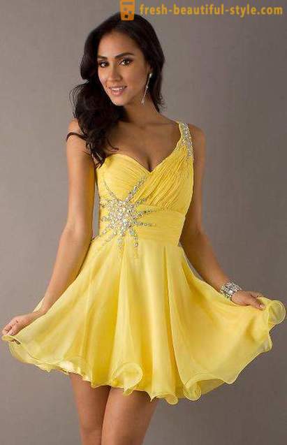 Geltona suknelė: galimybės pavasarį ir vasarą